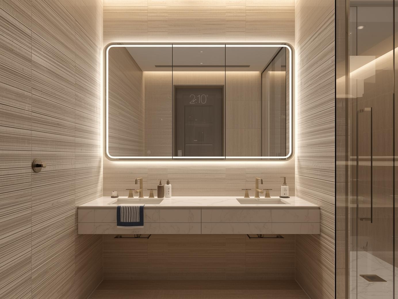 Smart bathroom design 2025 with LED smart mirror