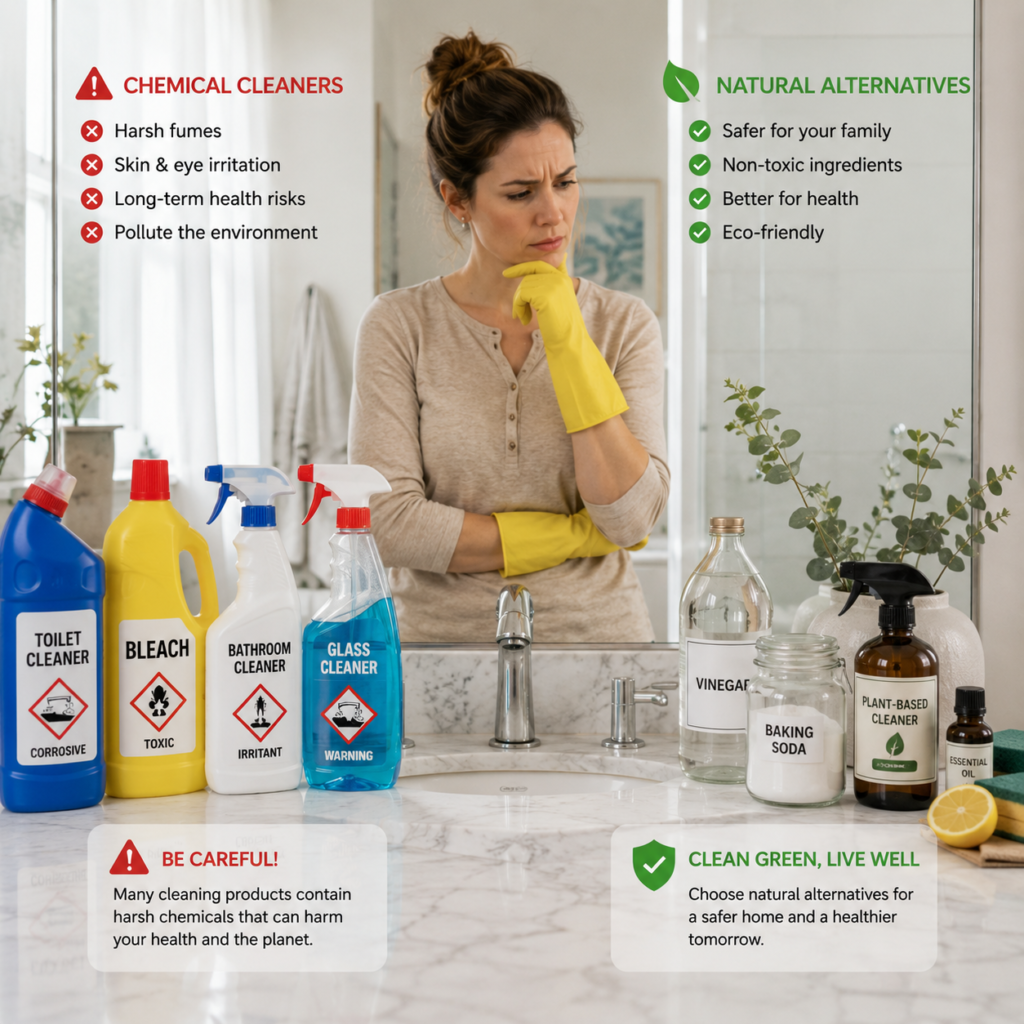 Bathroom Health Hazards associated with harsh chemical cleaning products