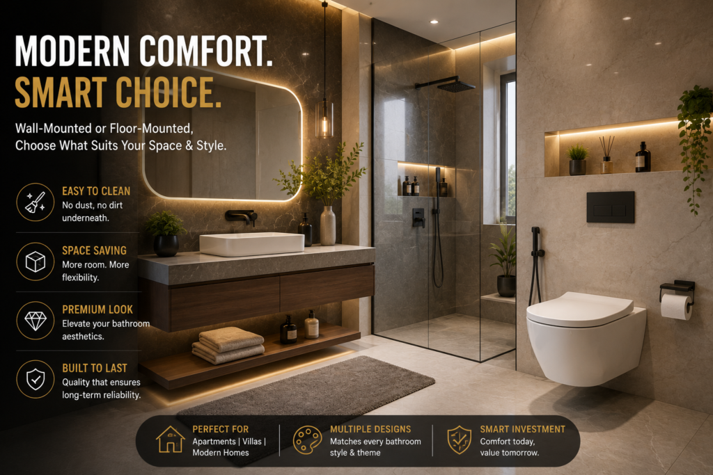 Wall-Mounted vs Floor-Mounted Toilets