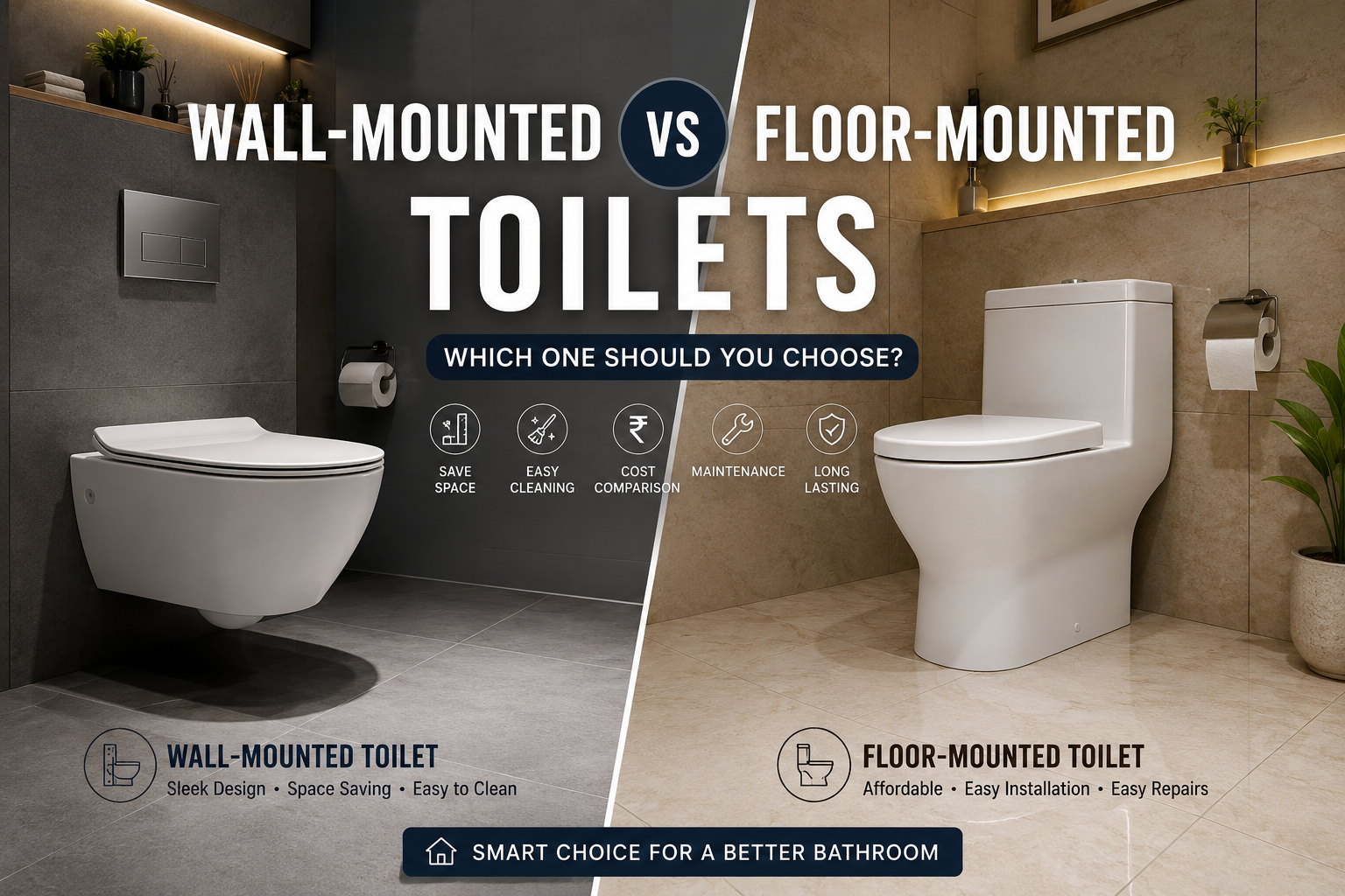 Wall-Mounted vs Floor-Mounted Toilets